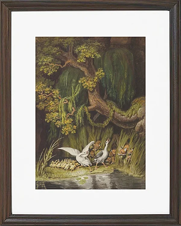 Wilhelm Tischbein – Eine Gans und ein Gänserich 1806 | Giclée Kunstdruck gerahmt