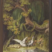 Wilhelm Tischbein – Eine Gans und ein Gänserich 1806 | Giclée Kunstdruck gerahmt