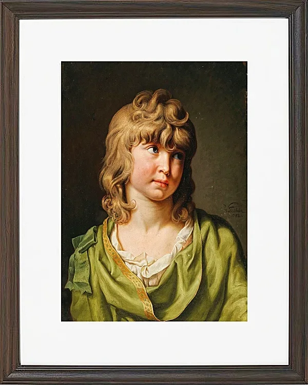 Wilhelm Tischbein – Porträt eines Jungen mit blonden Locken  1782 | Giclée Kunstdruck gerahmt