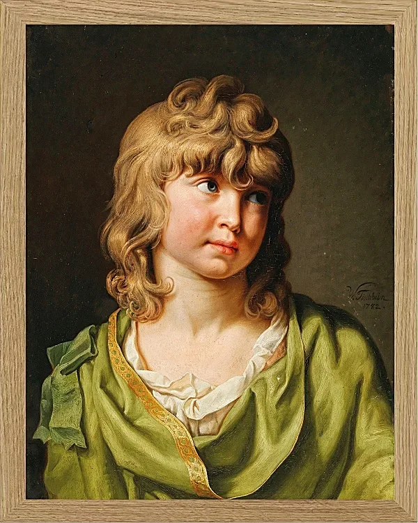 Wilhelm Tischbein – Porträt eines Jungen mit blonden Locken  1782 | Giclée Kunstdruck gerahmt
