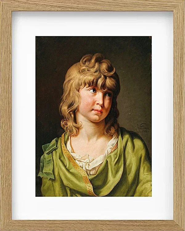 Wilhelm Tischbein – Porträt eines Jungen mit blonden Locken  1782 | Giclée Kunstdruck gerahmt