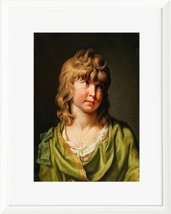Wilhelm Tischbein – Porträt eines Jungen mit blonden Locken  1782 | Giclée Kunstdruck gerahmt