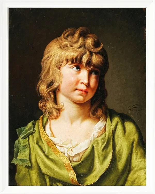 Wilhelm Tischbein – Porträt eines Jungen mit blonden Locken  1782 | Giclée Kunstdruck gerahmt