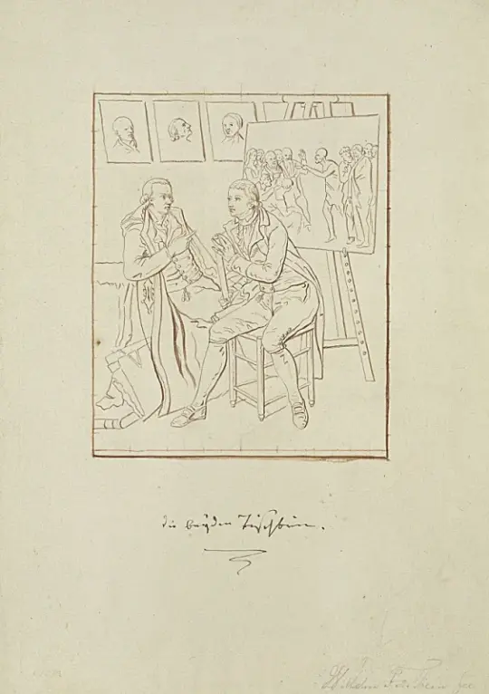 Wilhelm Tischbein | Den ene malede den anden - 1782 | Indrammet kunsttryk | Klassicisme | formida