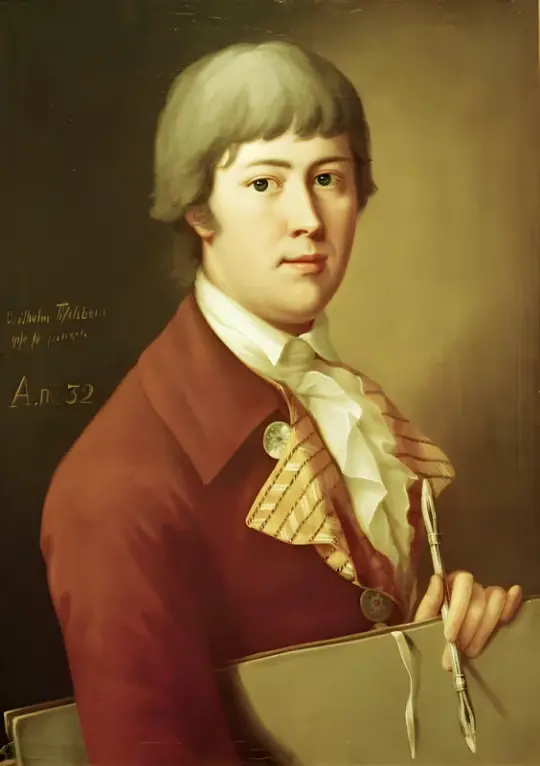 Wilhelm Tischbein | Selvportræt - 1783 | Indrammet kunsttryk | Klassicisme | formida