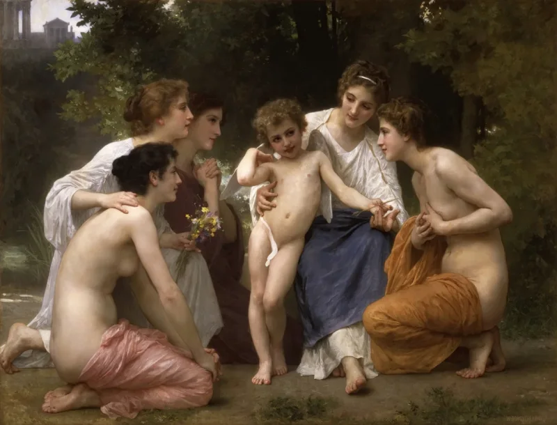William Bouguereau – Bewunderung 1897 | Giclée Kunstdruck gerahmt