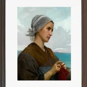 William Bouguereau – Bretonische Strickerin 1871 | Giclée Kunstdruck gerahmt