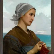 William Bouguereau – Bretonische Strickerin 1871 | Giclée Kunstdruck gerahmt