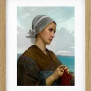 William Bouguereau – Bretonische Strickerin 1871 | Giclée Kunstdruck gerahmt