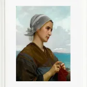William Bouguereau – Bretonische Strickerin 1871 | Giclée Kunstdruck gerahmt