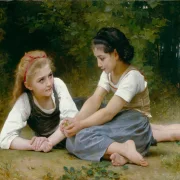 William Bouguereau – Die Nusssammler 1882 | Giclée Kunstdruck gerahmt
