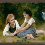 William Bouguereau – Die Nusssammler 1882 | Giclée Kunstdruck gerahmt