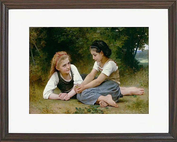 William Bouguereau – Die Nusssammler 1882 | Giclée Kunstdruck gerahmt