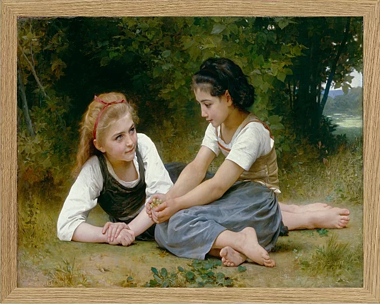 William Bouguereau – Die Nusssammler 1882 | Giclée Kunstdruck gerahmt