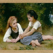 William Bouguereau – Die Nusssammler 1882 | Giclée Kunstdruck gerahmt