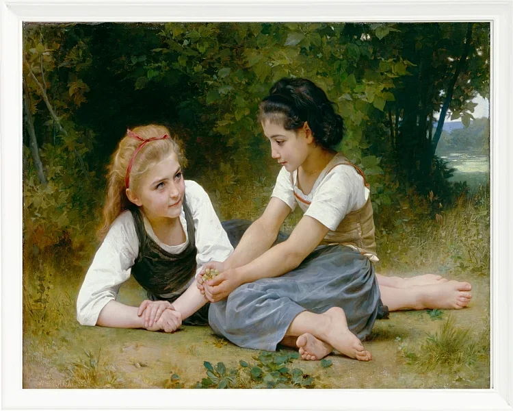 William Bouguereau – Die Nusssammler 1882 | Giclée Kunstdruck gerahmt