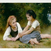 William Bouguereau – Die Nusssammler 1882 | Giclée Kunstdruck gerahmt