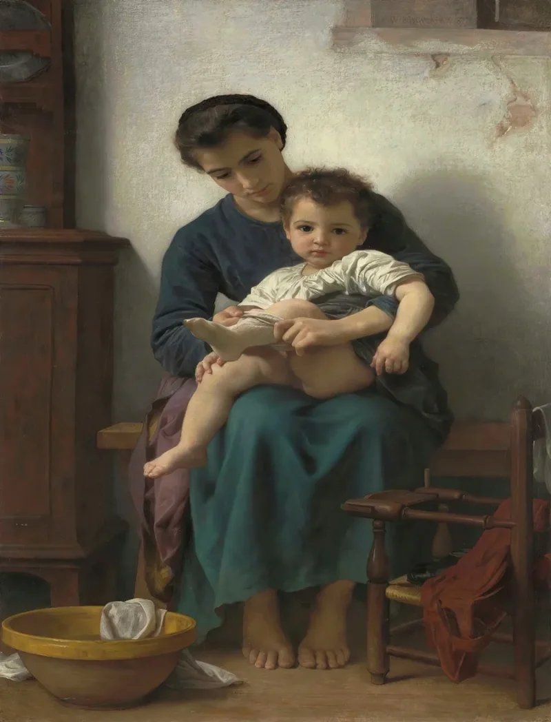William Bouguereau – Die große Schwester 1877 | Giclée Kunstdruck gerahmt