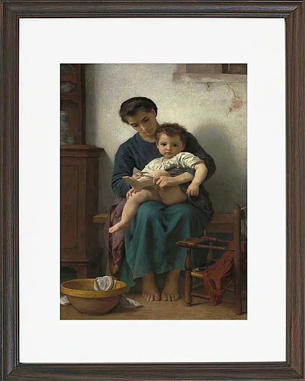 William Bouguereau – Die große Schwester 1877 | Giclée Kunstdruck gerahmt