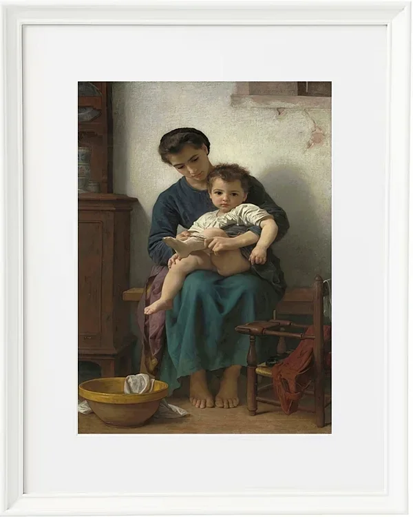 William Bouguereau – Die große Schwester 1877 | Giclée Kunstdruck gerahmt