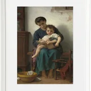 William Bouguereau – Die große Schwester 1877 | Giclée Kunstdruck gerahmt