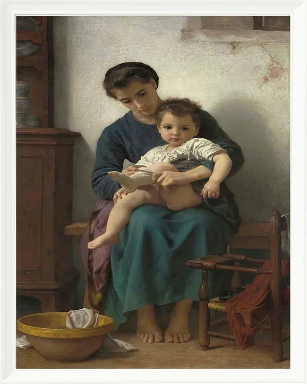 William Bouguereau – Die große Schwester 1877 | Giclée Kunstdruck gerahmt
