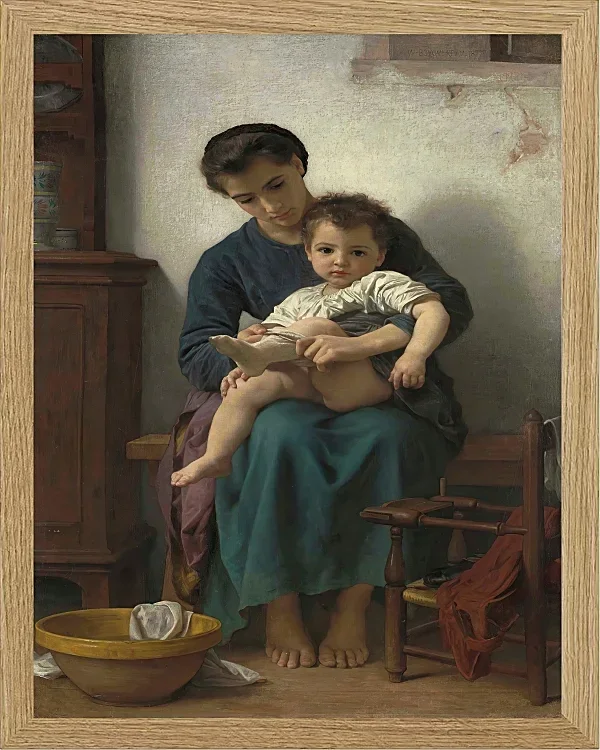 William Bouguereau – Die große Schwester 1877 | Giclée Kunstdruck gerahmt