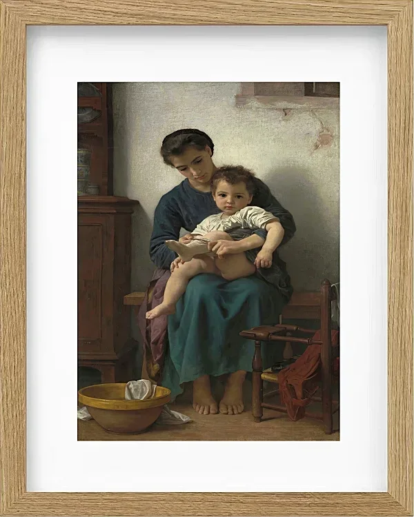 William Bouguereau – Die große Schwester 1877 | Giclée Kunstdruck gerahmt