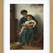 William Bouguereau – Die große Schwester 1877 | Giclée Kunstdruck gerahmt
