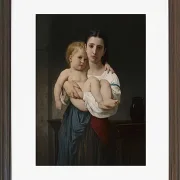 William Bouguereau – Die ältere Schwester 1864 | Giclée Kunstdruck gerahmt
