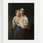 William Bouguereau – Die ältere Schwester 1864 | Giclée Kunstdruck gerahmt