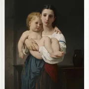 William Bouguereau – Die ältere Schwester 1864 | Giclée Kunstdruck gerahmt