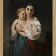 William Bouguereau – Die ältere Schwester 1864 | Giclée Kunstdruck gerahmt