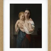 William Bouguereau – Die ältere Schwester 1864 | Giclée Kunstdruck gerahmt