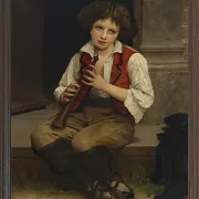 William Bouguereau – Flötenspieler 1874 | Giclée Kunstdruck gerahmt
