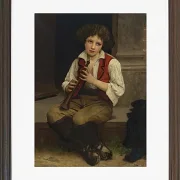William Bouguereau – Flötenspieler 1874 | Giclée Kunstdruck gerahmt
