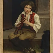 William Bouguereau – Flötenspieler 1874 | Giclée Kunstdruck gerahmt