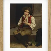 William Bouguereau – Flötenspieler 1874 | Giclée Kunstdruck gerahmt