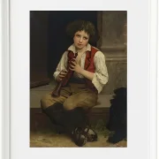 William Bouguereau – Flötenspieler 1874 | Giclée Kunstdruck gerahmt