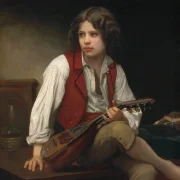 William Bouguereau – Italienisch auf der Mandoline 1870 | Giclée Kunstdruck gerahmt