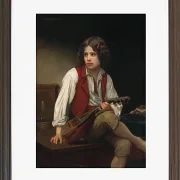 William Bouguereau – Italienisch auf der Mandoline 1870 | Giclée Kunstdruck gerahmt