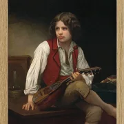 William Bouguereau – Italienisch auf der Mandoline 1870 | Giclée Kunstdruck gerahmt
