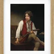 William Bouguereau – Italienisch auf der Mandoline 1870 | Giclée Kunstdruck gerahmt