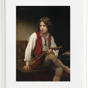 William Bouguereau – Italienisch auf der Mandoline 1870 | Giclée Kunstdruck gerahmt