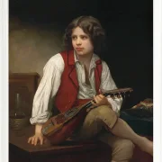 William Bouguereau – Italienisch auf der Mandoline 1870 | Giclée Kunstdruck gerahmt