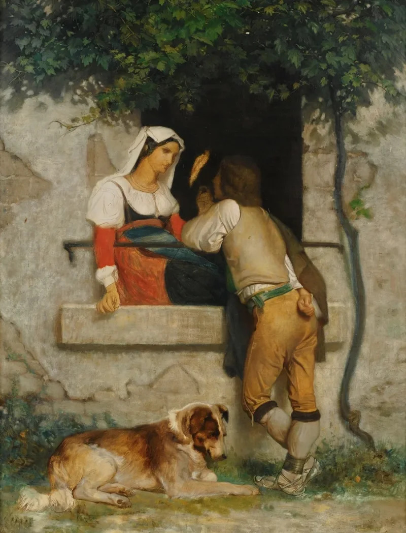 William Bouguereau – Italienische Liebhaber 1872 | Giclée Kunstdruck gerahmt