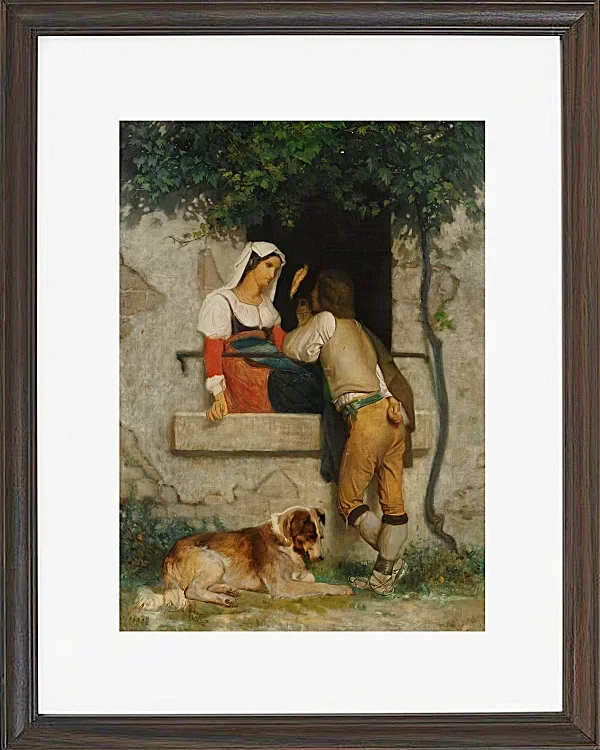 William Bouguereau – Italienische Liebhaber 1872 | Giclée Kunstdruck gerahmt