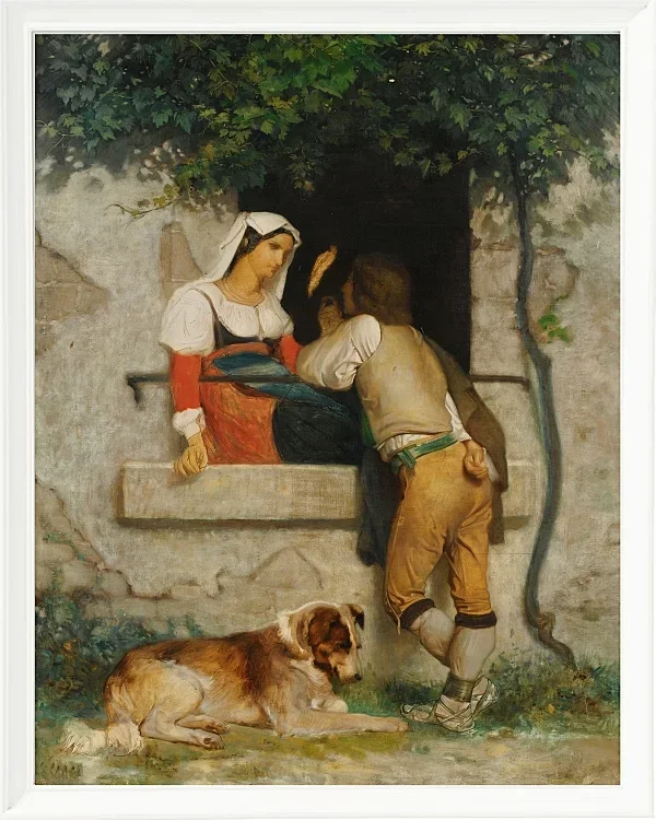 William Bouguereau – Italienische Liebhaber 1872 | Giclée Kunstdruck gerahmt