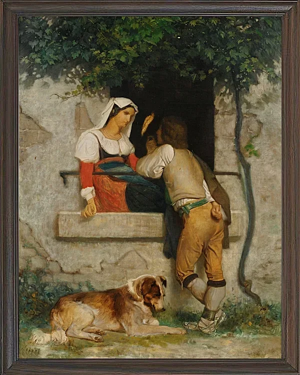 William Bouguereau – Italienische Liebhaber 1872 | Giclée Kunstdruck gerahmt
