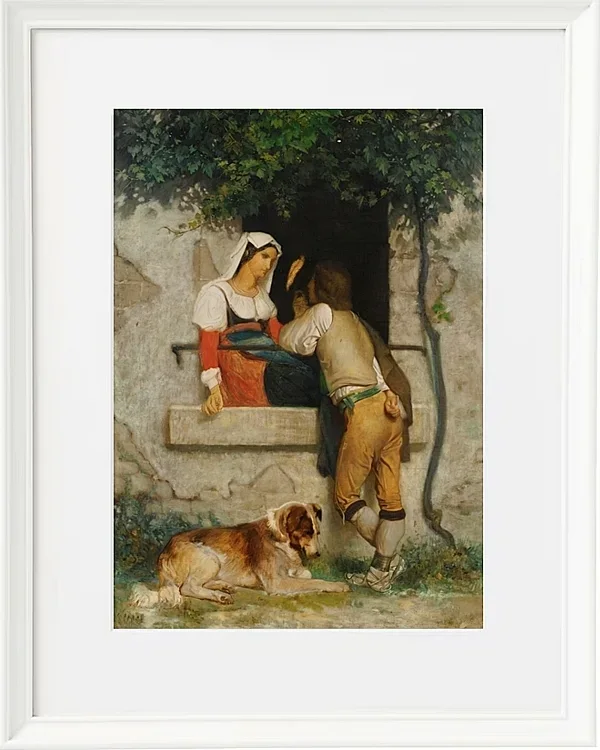 William Bouguereau – Italienische Liebhaber 1872 | Giclée Kunstdruck gerahmt